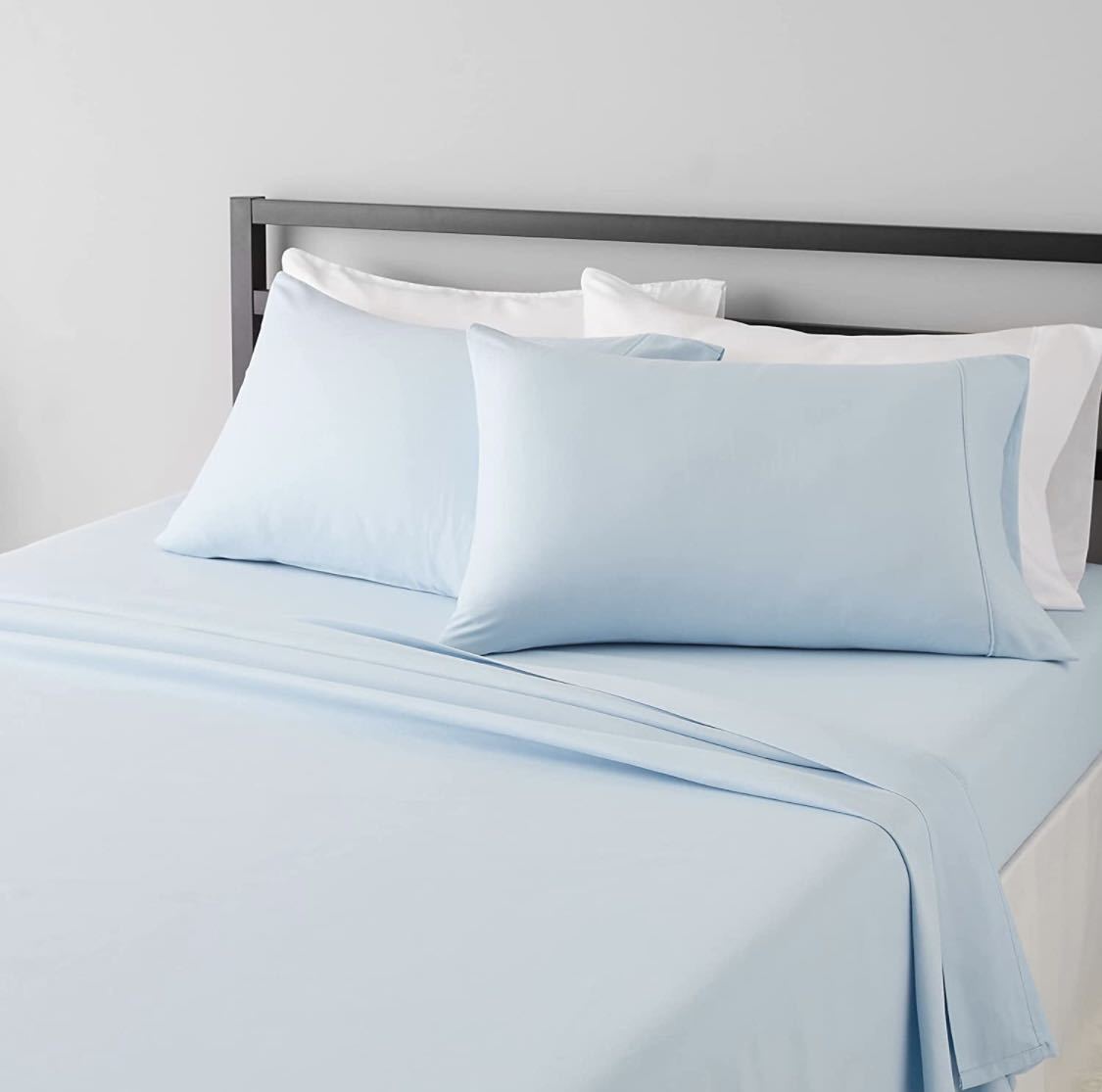  bedding cover set microfibre pocket attaching light blue King 