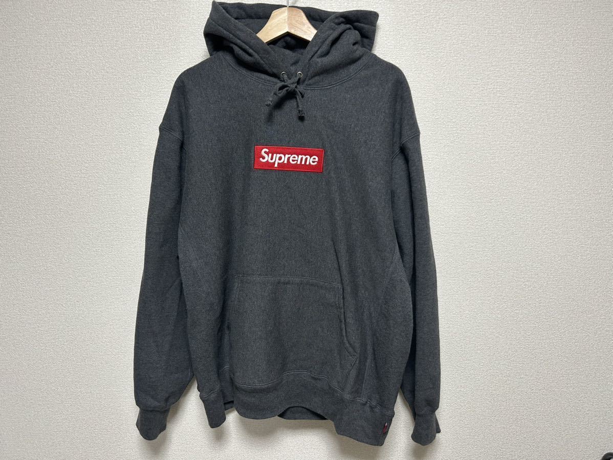 【A12】送料無料★タグ付き Supreme Box Logo Hooded Sweatshirt Charcoal 21AW Lサイズ シュプリーム ボックスロゴ パーカー 国内正規品_画像1