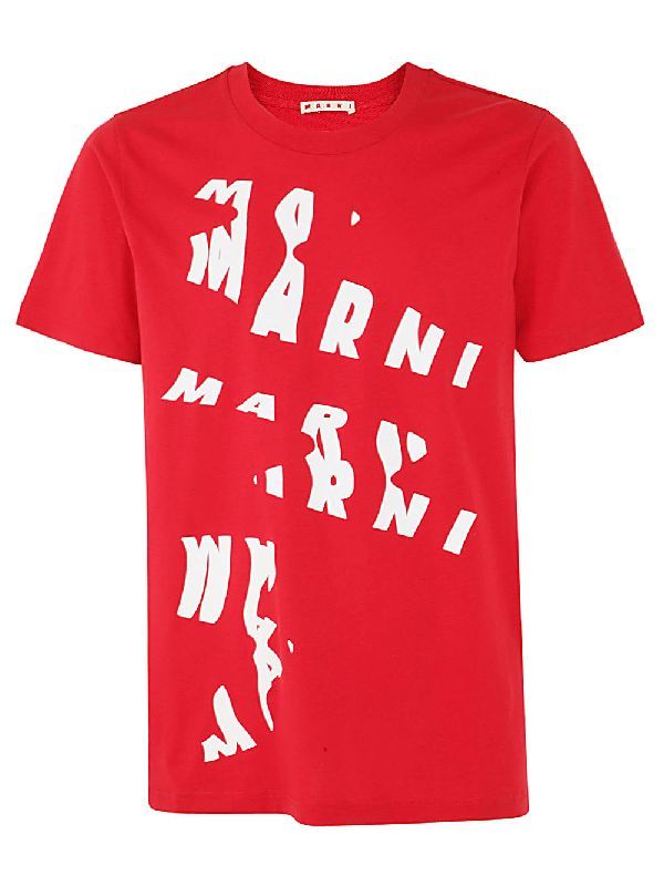 MARNI マルニ　22AW　ロゴ　グラフィティ　グラフィック　Tシャツ　赤　46　国内正規品