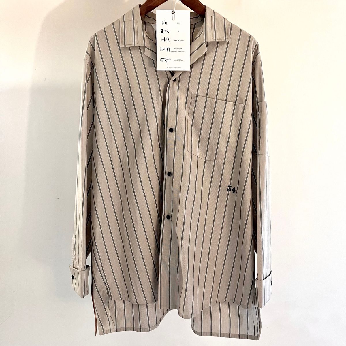 【美品】SUNSEA 34 STRIPE GIGOLO SHIRT 21aw サイズ3 サンシー シャツ