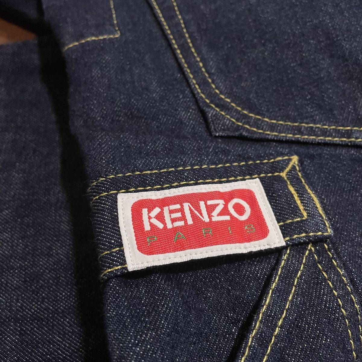 正規品 美品 KENZO ケンゾー オーバーオール つなぎ デニム Cross-over brand-appliqu regular-fit denim overalls Sサイズ_画像7