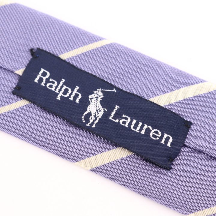 ラルフローレン ストライプ柄 高級 シルク 日本製 ネクタイ メンズ パープル RALPH LAUREN_画像3