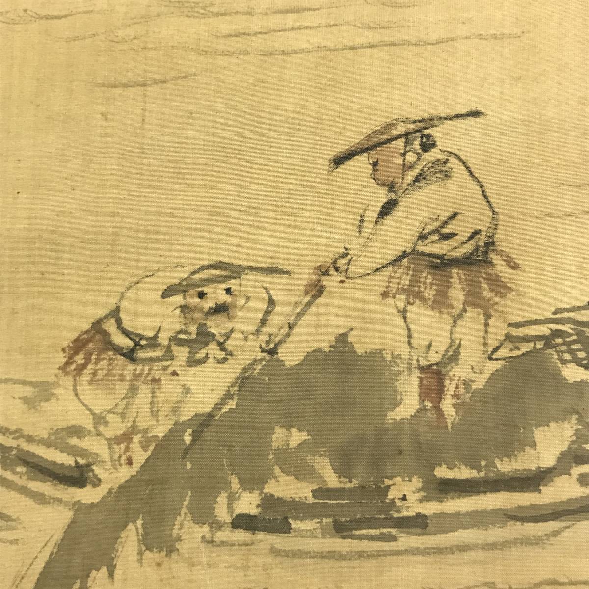  author un- details / mountain lake . boat ../ landscape map // hanging scroll * Treasure Ship *AD-318