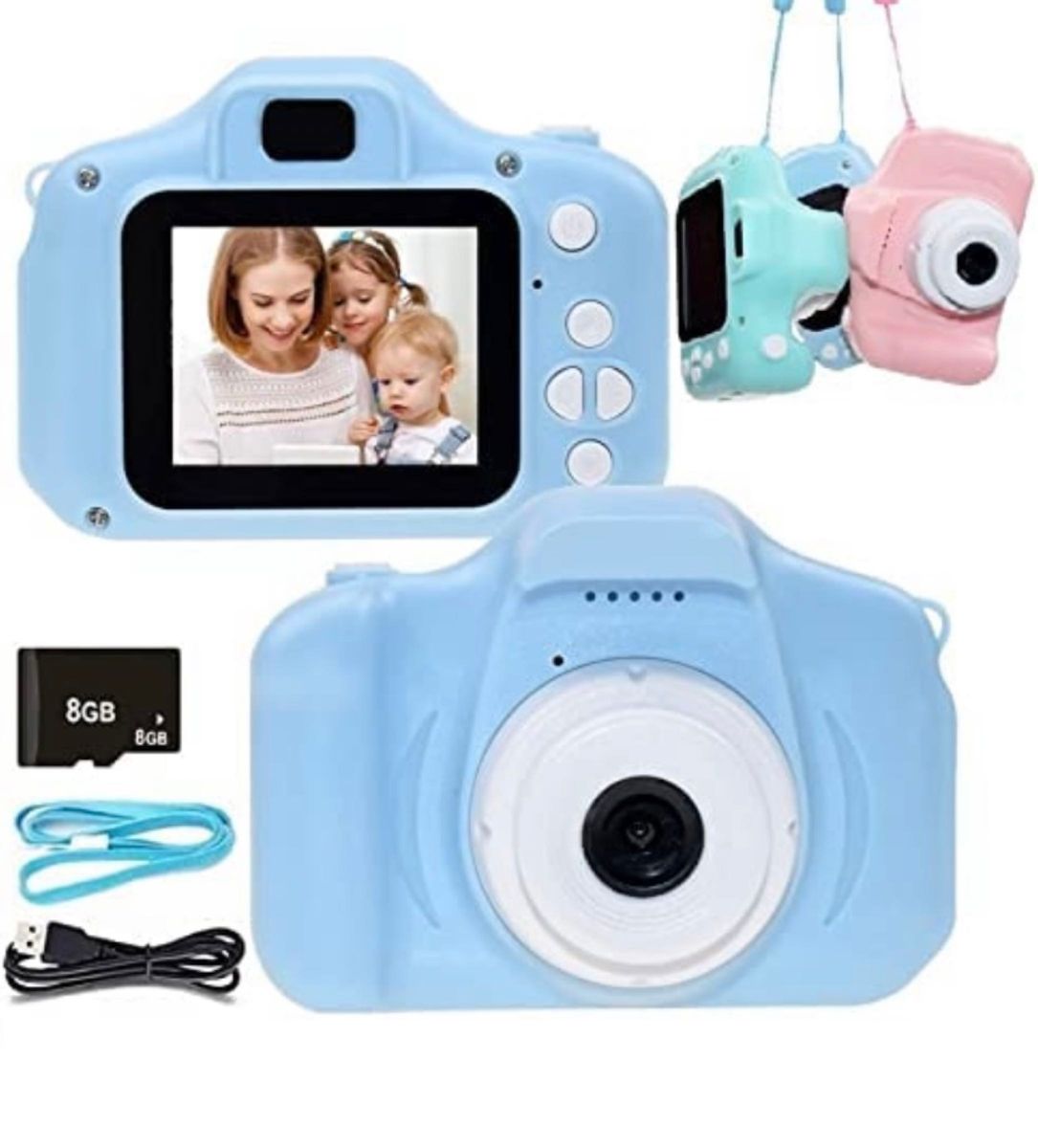 子供カメラ キッズカメラ 子供デジタルカメラ SDカード付 誕生日プレゼント プレゼント ケース付 トイカメラ 50 グリーン