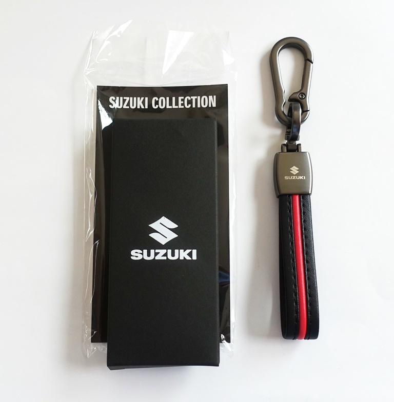 ☆新品☆SUZUKI スズキ純正 レザーキーホルダー ループ レッド スズキ各車種 2023年 新作_画像1