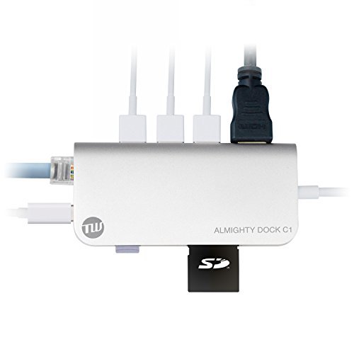 TUNEWEAR ALMIGHTY DOCK C1 マルチUSB-Cハブ (Ethernetポート/HDMI 4K / PD対応) シルバー TUN-OT-000027