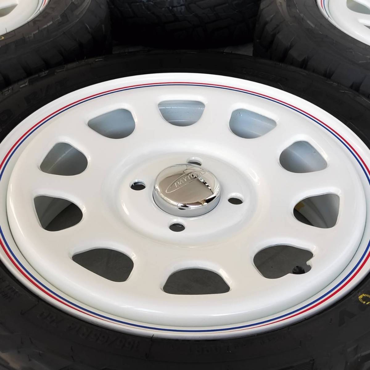  new goods Daytona 14-5.0J+42 4-100 white tire attaching 4ps.@SET 155/65R14 Toyo OPENCOUNTRY R/T light for automobile NBOX Every (W2426)