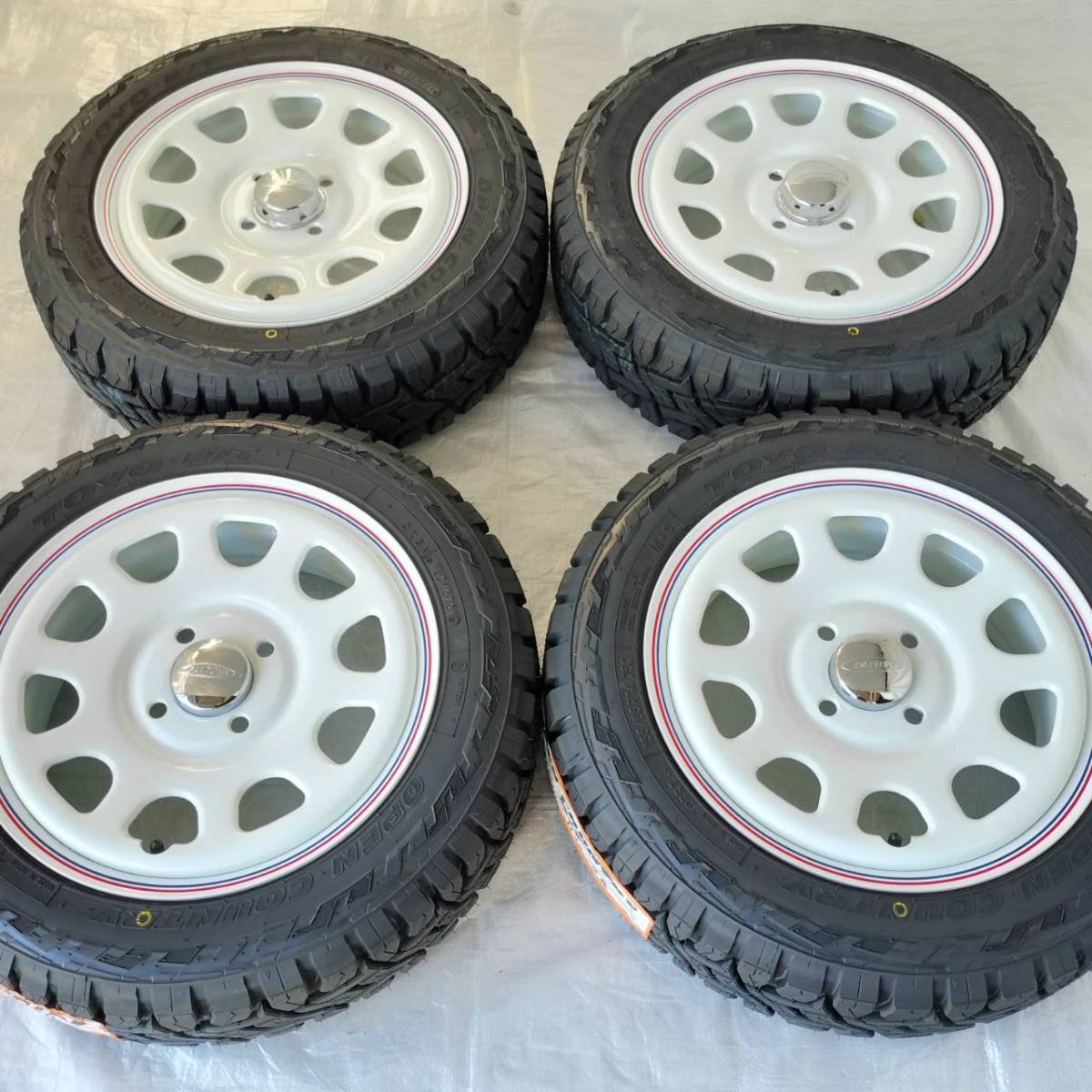  new goods Daytona 14-5.0J+42 4-100 white tire attaching 4ps.@SET 155/65R14 Toyo OPENCOUNTRY R/T light for automobile NBOX Every (W2426)