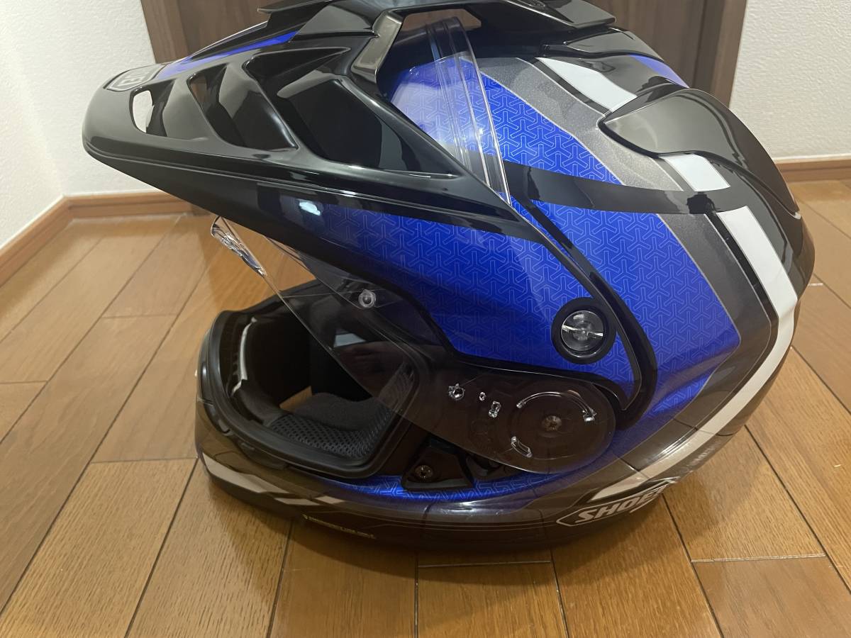 SHOEI ショウエイ HORNET ADV SOVEREIGNオフメット デュアルパーパスヘルメット XL 61cm ブルー/ブラック ドラゴン製ゴーグルセット新古品_画像3