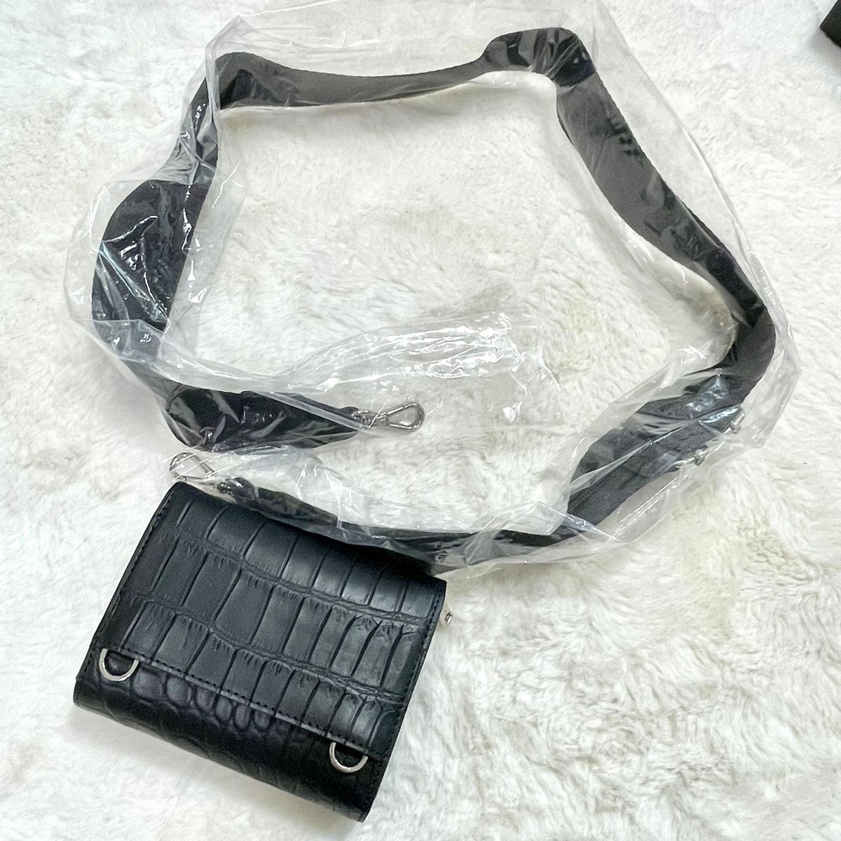 未使用】日本製 ペレリールッソ クロコダイル ショルダー 未使用】日本製 ペレリールッソ クロコダイル ショルダー