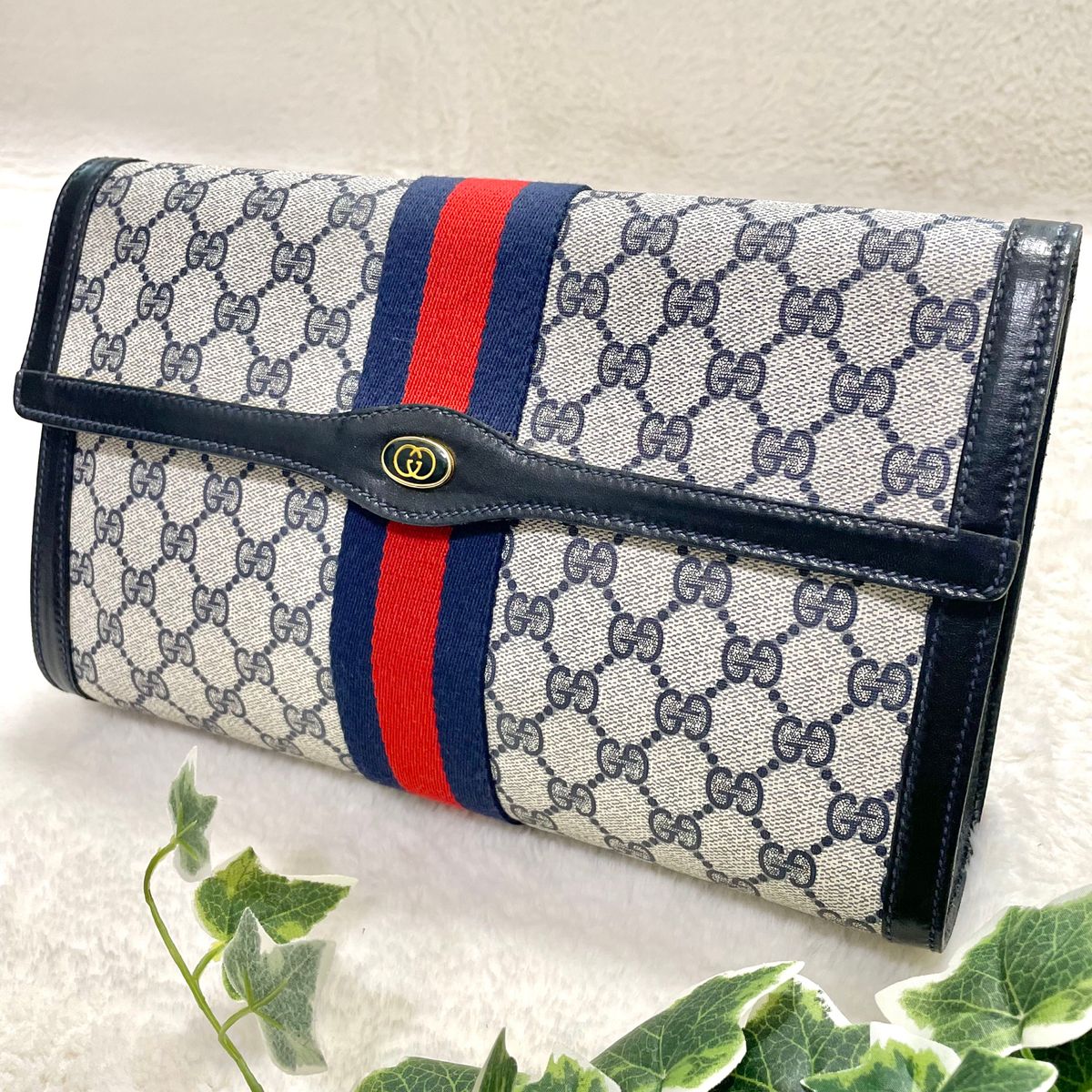 美品 GUCCI オールドグッチ クラッチバッグ GG シェリーライン|PayPay