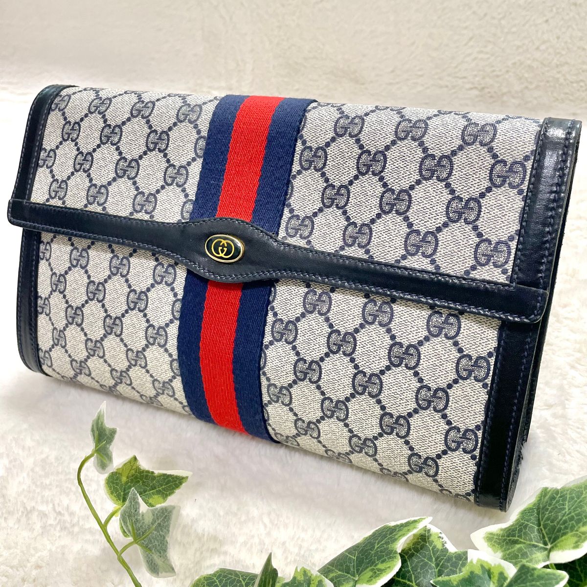 美品 GUCCI オールドグッチ クラッチバッグ GG シェリーライン｜PayPay