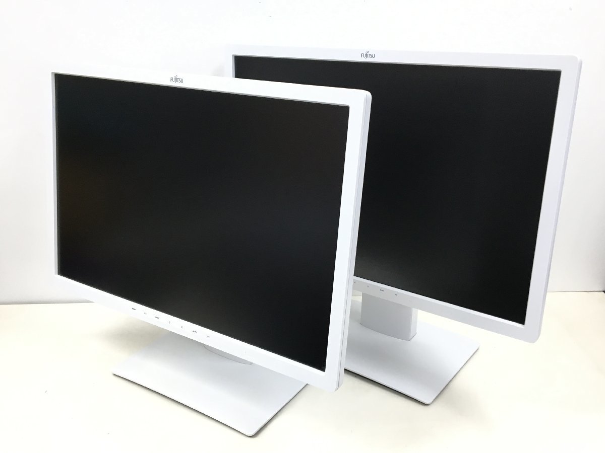 美品FUJITSU B24W-7 LED液晶モニター24型 VL-B24W-7　DY24W-7高さ調整 縦回転　2個セット　中古品　(管：2E-M）_画像1