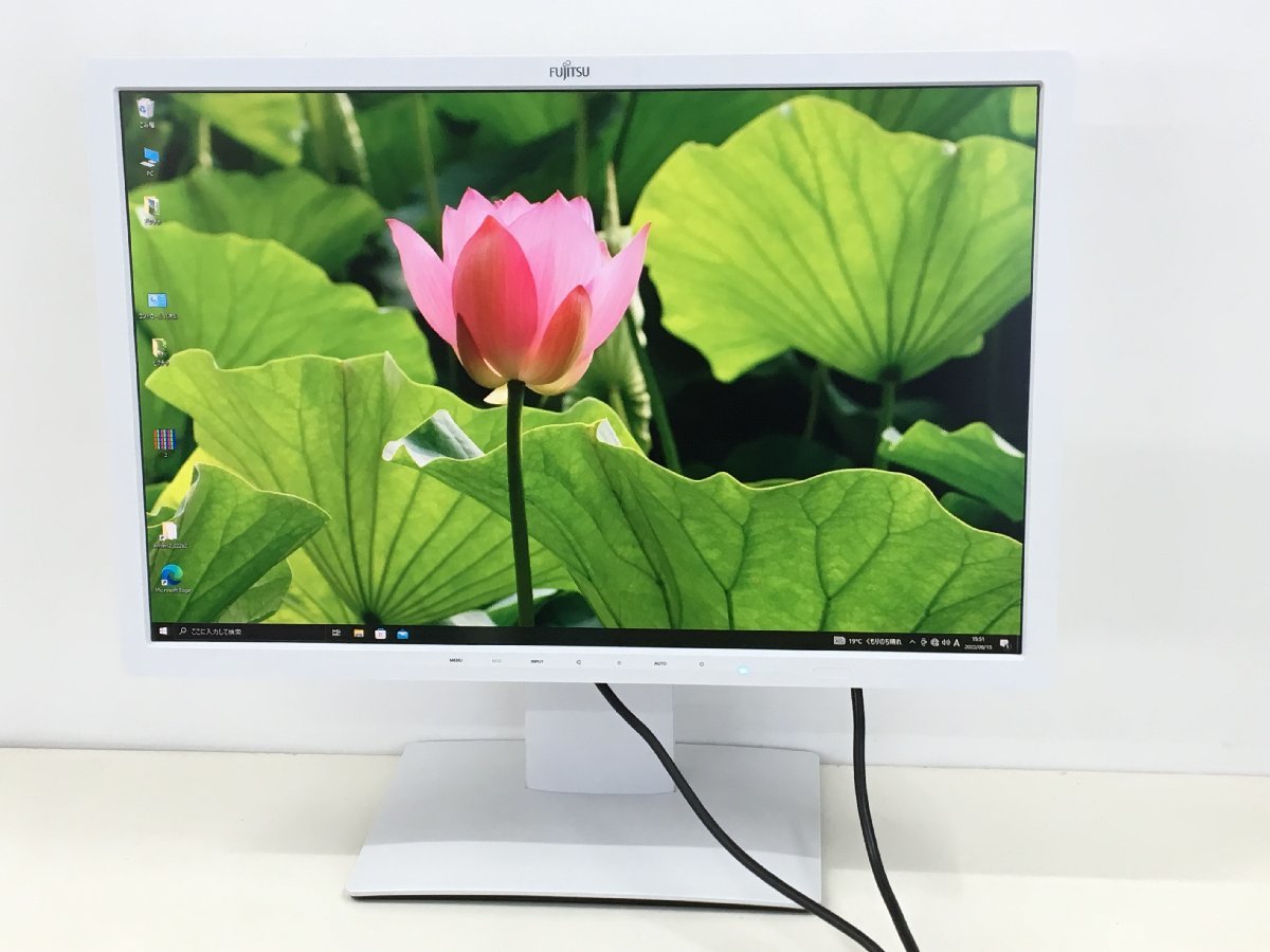 美品FUJITSU B24W-7 LED液晶モニター24型 VL-B24W-7　DY24W-7高さ調整 縦回転　2個セット　中古品　(管：2E-M）_画像2