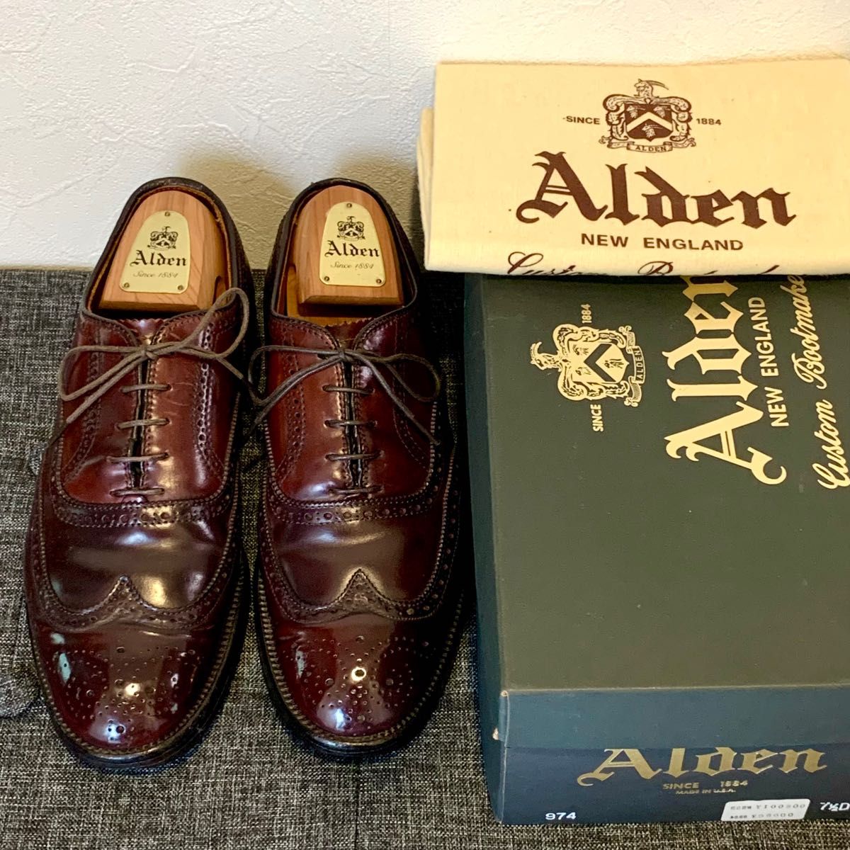 日本未発売《Alden》974ショートウィング コードバン 7 5D 元箱 日本未発売《Alden》974ショートウィング コードバン 7 5D 元箱
