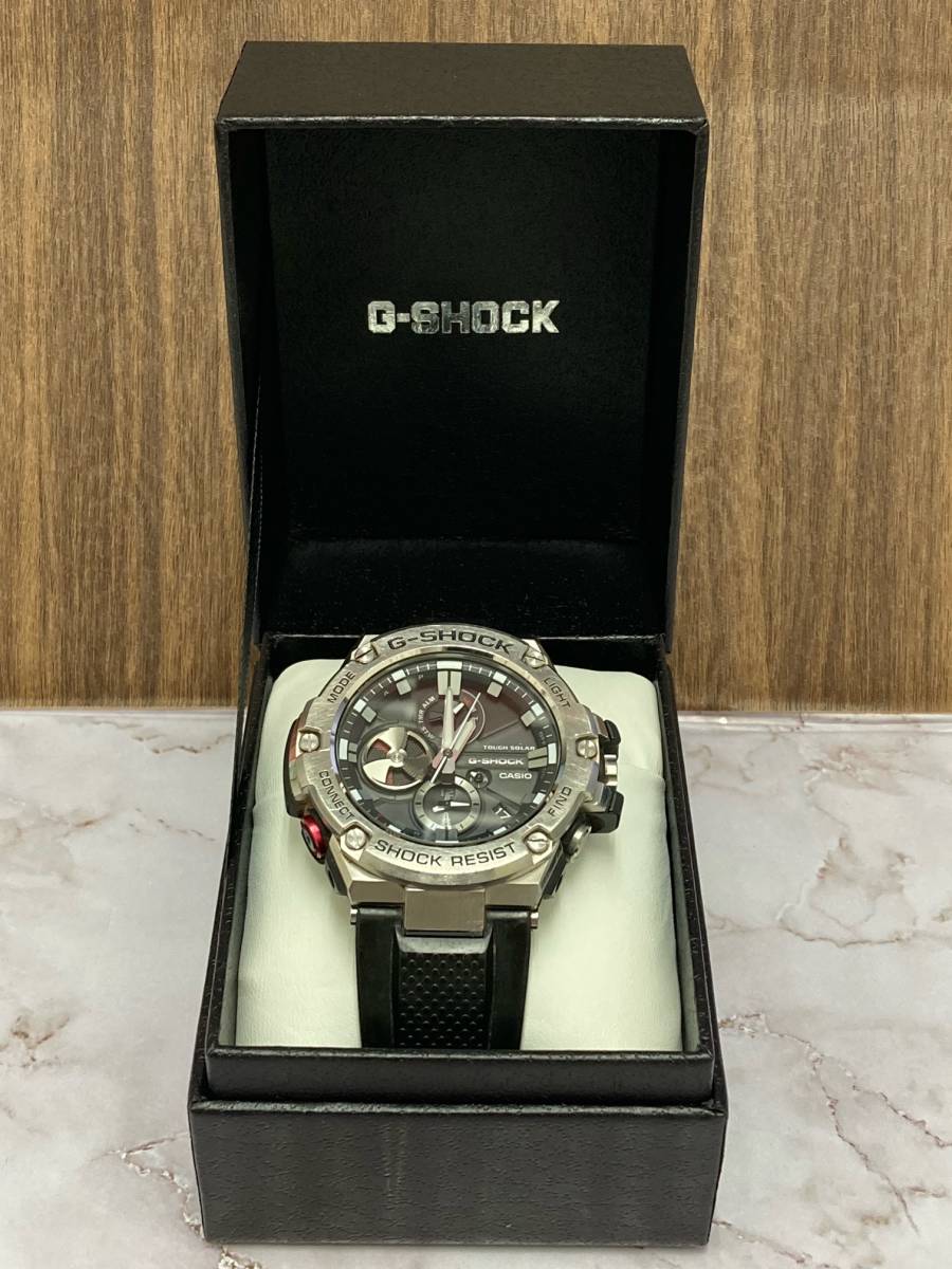 CASIO / カシオ G-SHOCK / G-ショック GST-B100 タフ ソーラー SS×樹脂 グレー文字盤 メンズ腕時計 稼働品