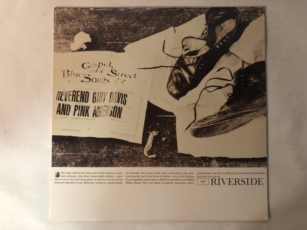 30925S US盤 12inch LP★REVEREND GARY DAVIS AND PINK ANDERSON/GOSPEL,BLUES,AND STREET SONGS★OBC-524_画像1