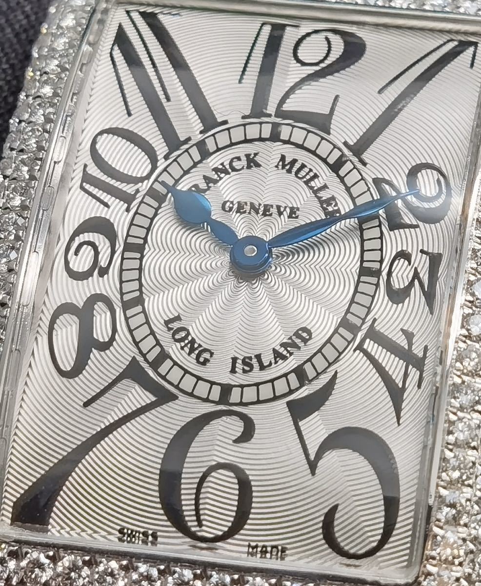 中古美品 保証書あり フランクミュラー FRANCKMULLER ロングアイランド 950QZD 純正ダイヤベゼル K18WG 金無垢 クォーツ レディース 腕時計の画像9
