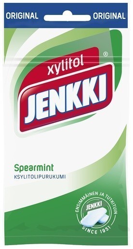 Cloetta Jenkki Chloetta Spearmint Приправленная ксилитол -жвачка 50 мешков x 30g финские кондитерские изделия