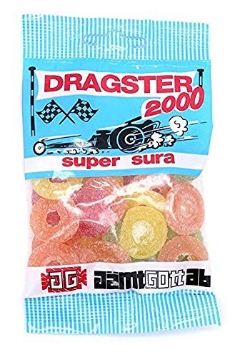 50g x 3袋 Dragster ドラッグスター 2000 フルーツ サワー 味 タイヤ型 ハードグミ スゥエーデンのお菓子ですの画像1