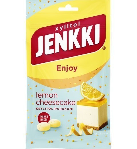 Cloetta Jenkki クロエッタ イェンキ レモン チーズケーキ味 キシリトール ガム 10袋×70g フィンランドのお菓子です