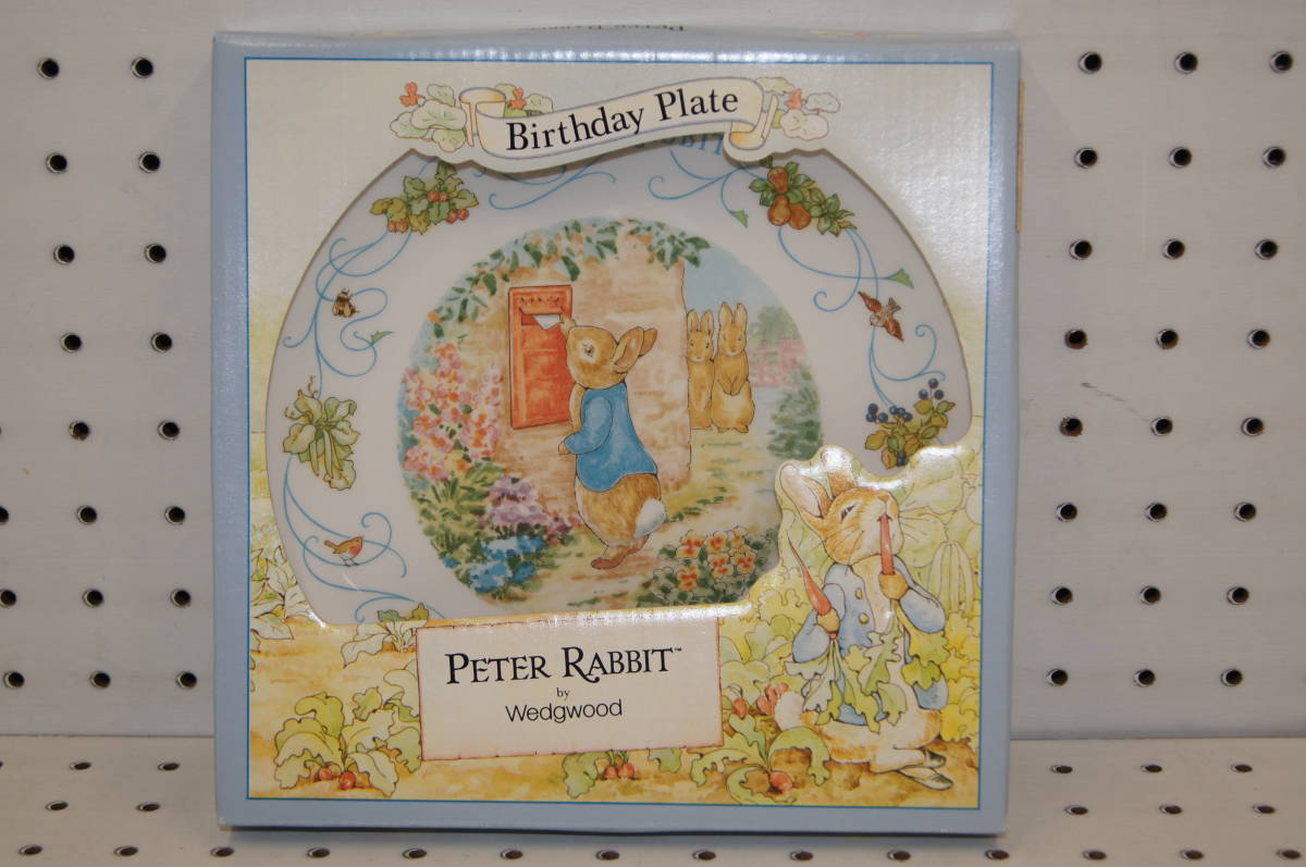 【R】C2◆PETER RABBIT by Wedg Wood Birthday Plate ピーターラビット 記念プレート お皿_画像1