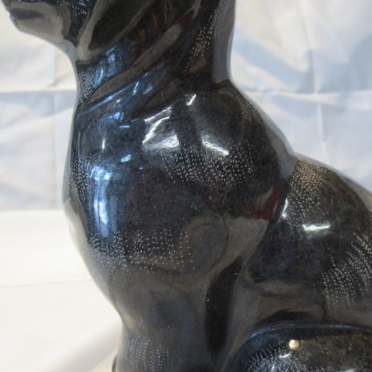  Kuroneko .. cat ornament sculpture goods objet d'art black .. stone .. thing real miscellaneous goods 