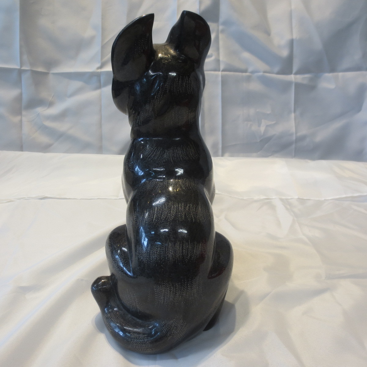  Kuroneko .. cat ornament sculpture goods objet d'art black .. stone .. thing real miscellaneous goods 
