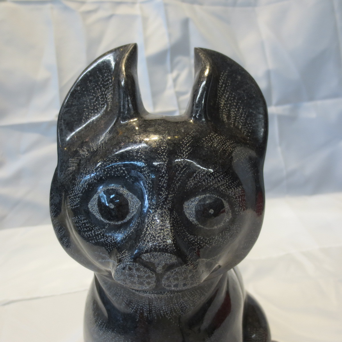  Kuroneko .. cat ornament sculpture goods objet d'art black .. stone .. thing real miscellaneous goods 