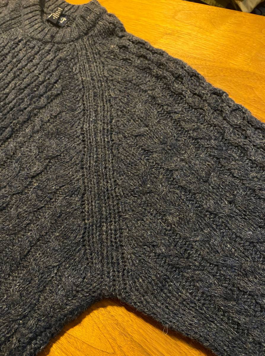  б/у одежда Англия производства LANDS\'END Fisherman вязаный свитер XL Ran z end Alain Vintage кабель 
