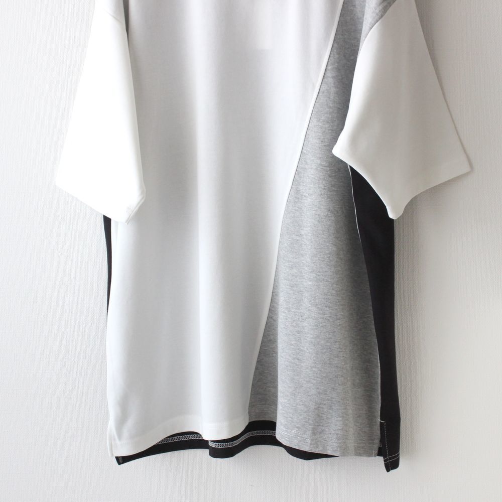 【Mサイズ】新品タケオキクチ THE SHOP TK ブロッキング プルオーバー Tシャツ メンズ　白×グレー×黒_画像4