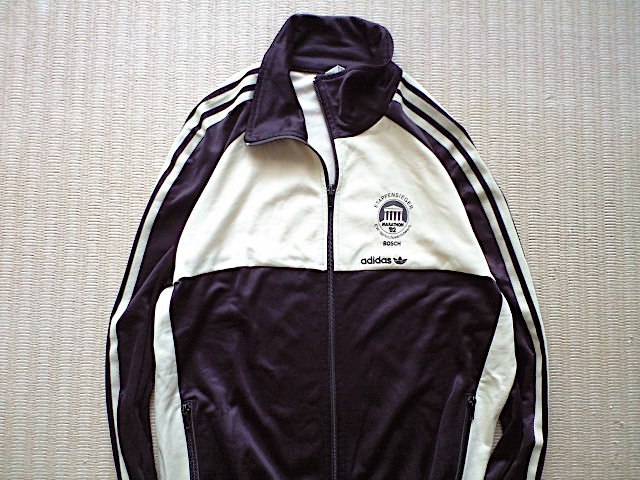 即決 綺麗な状態 1点物 80s 西ドイツ製 ヴィンテージ adidas ジャージ 50 ドイツカラー 黒xクリーム OPTI アディダス 大きめサイズの画像8