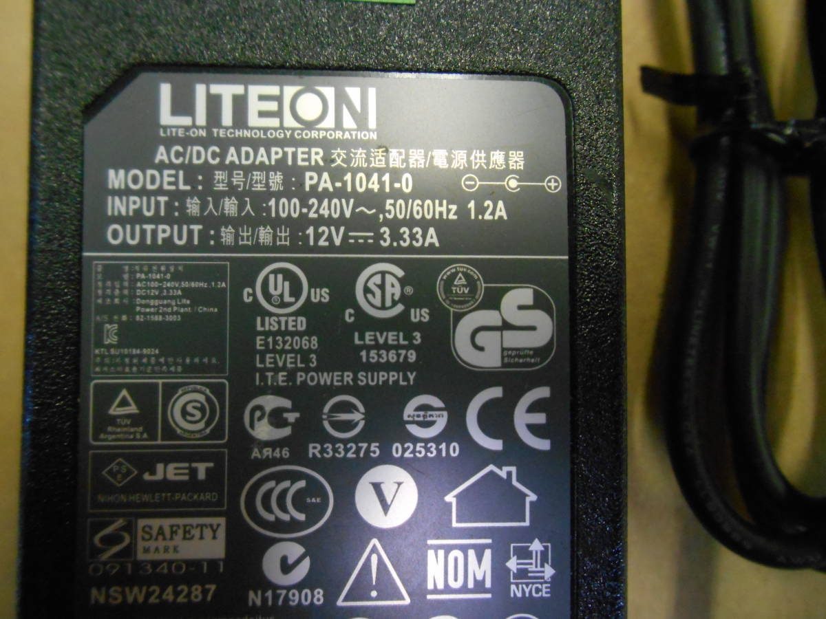 LITEON ACアダプタ PA-1041-0 12V 3.33A 外径5.5 内径2.6 (2_画像2