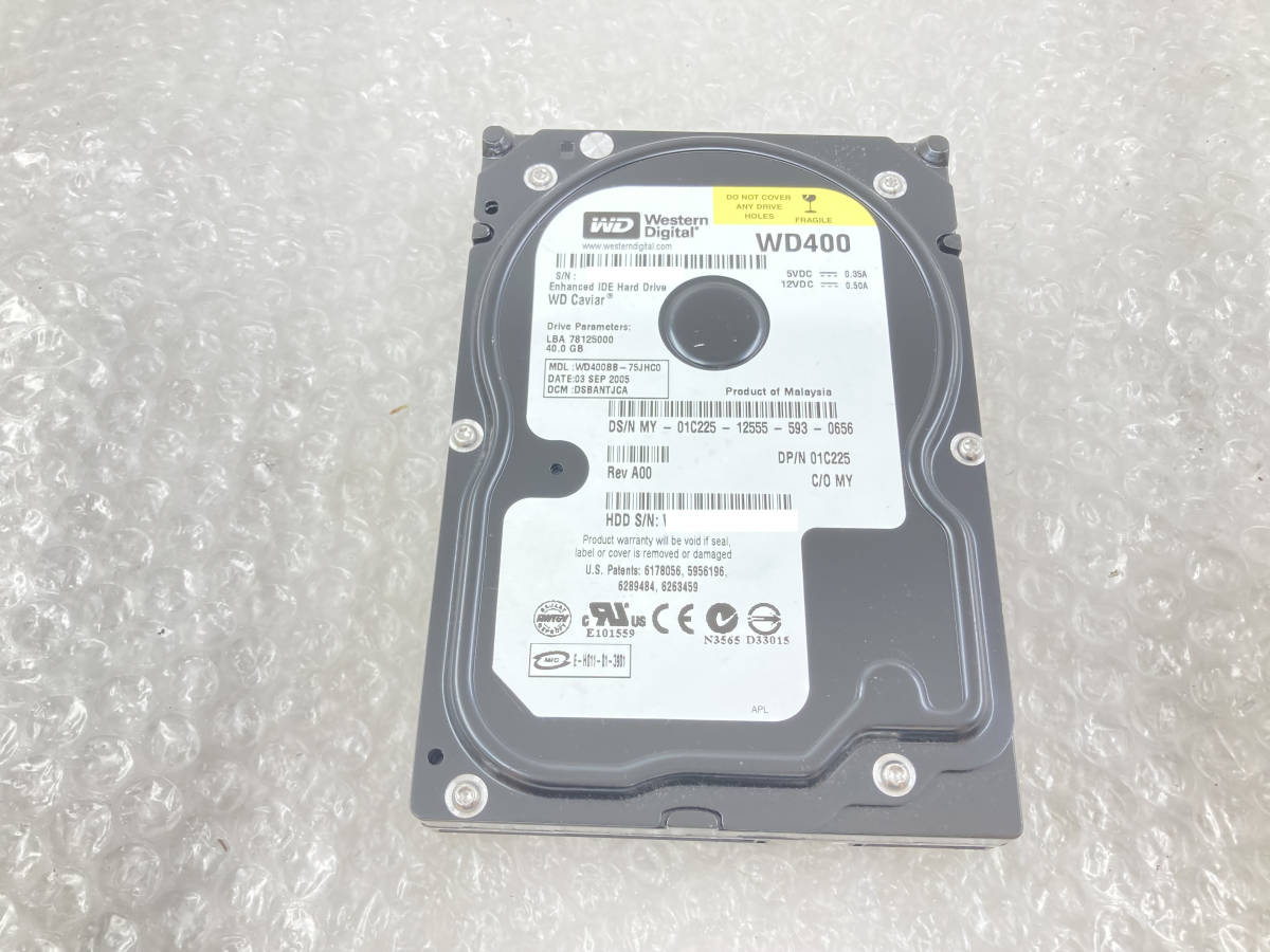 ★WD 3.5インチHDD WD400BB-75JHC0 40GB IDE★動作品　　_画像1