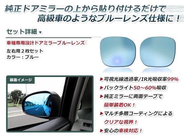 LED 流れるウインカー シーケンシャル ブルーレンズ サイドドアミラー ホンダ N-BOX JF3/JF4 防眩 ワイドな視界_画像3