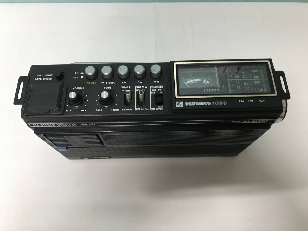 313/ HITACHI 日立 KS-3000W PERDISCO 3000 ラジオ ジャンク品の画像6