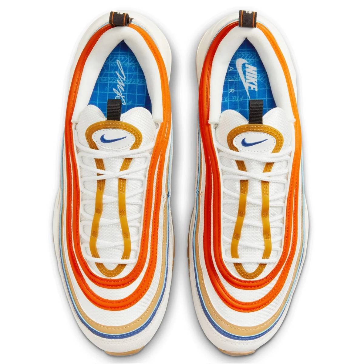 ☆NIKE AIR MAX 97 SE FRANK RUDY 淡白/オレンジ/青/黄土 25.0cm ナイキ エア マックス 97 SE フランク・ルディ DV2619-100_画像8