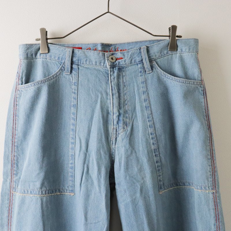  unused aznouazAS KNOW AS light Denim wide pants L/ sax blue bottoms indigo [2400013524254]