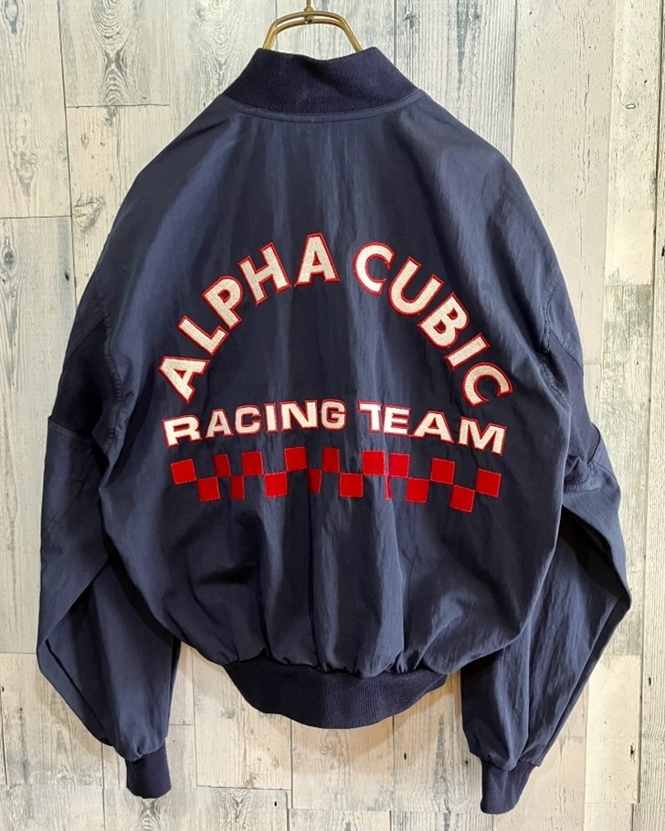 希少ビンテージALPHA CUBICアルファキュービックレーシング刺繍 希少ビンテージALPHA CUBICアルファキュービックレーシング刺繍