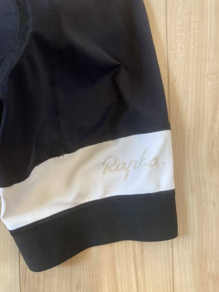 【中古】rapha Light Weight bib shorts ラファ XS Black × White_画像3