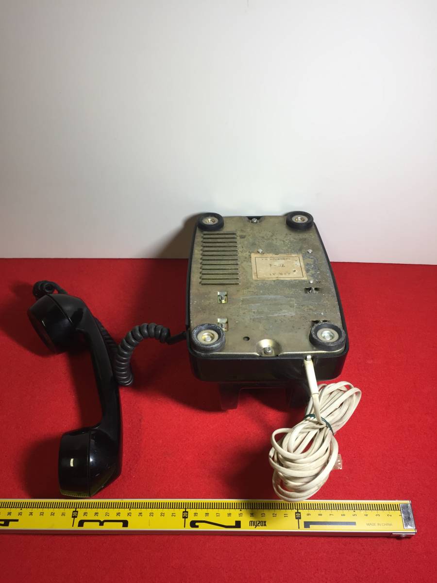 ② Showa Retro black telephone dial type details unknown telephone machine antique 
