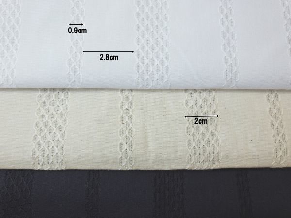 174901《生地の切売》ストライプ風 白色 ドビー織 綿100% インド産【50cm単位】_サイズ