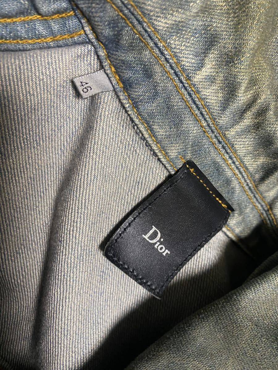 ディオールオム 04ss アイスブルー　泥加工ベスト 46 dior homme エディスリマン