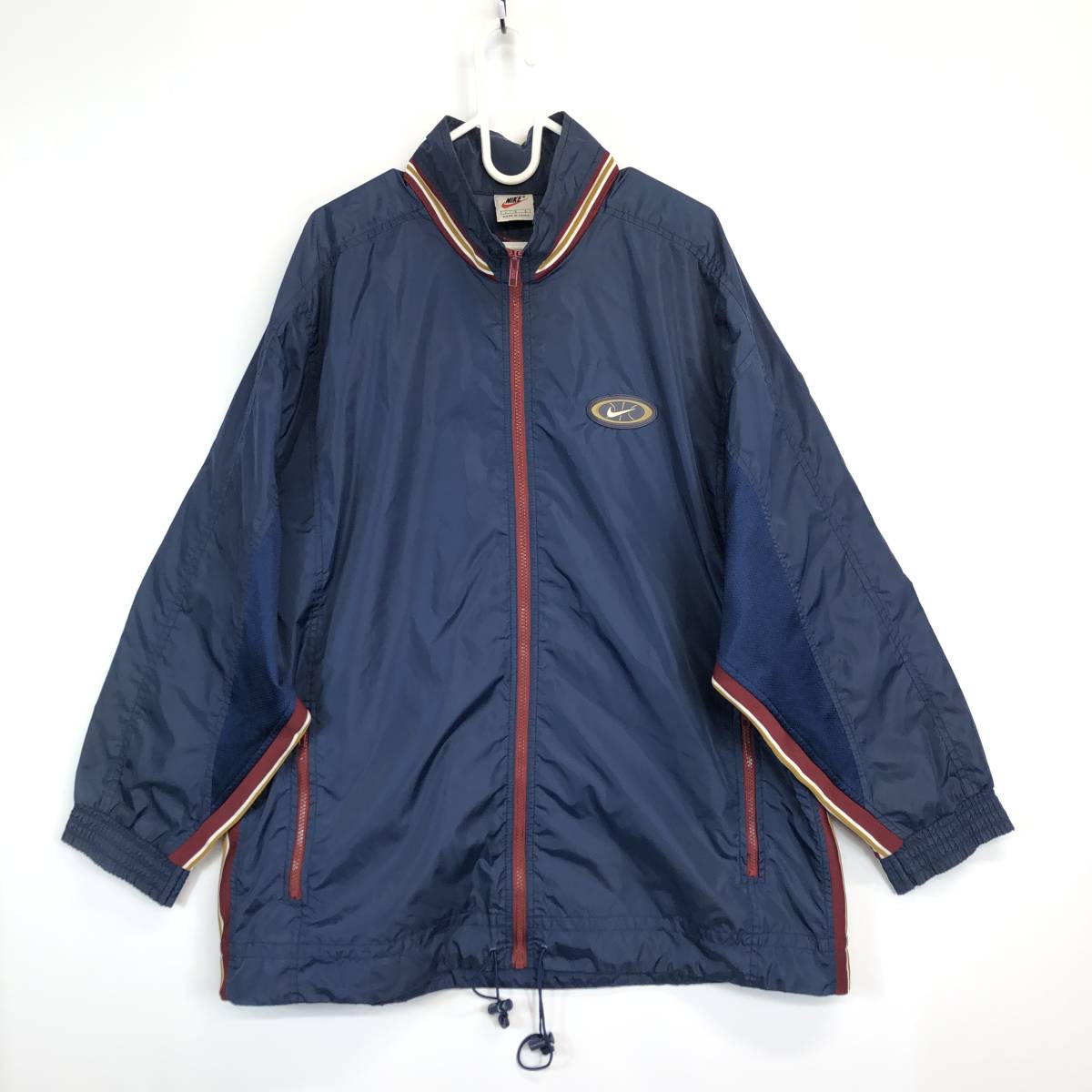 90s ナイキ NIKE 銀タグ ナイロンジャケット Lサイズ ネイビー系 90s ナイキ NIKE 銀タグ ナイロンジャケット Lサイズ ネイビー系