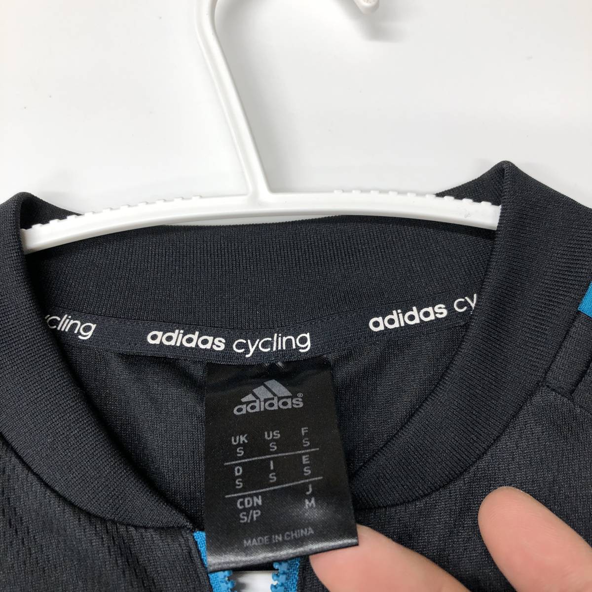 アディダス adidas 半袖サイクルジャージ ブラック ブルー Mサイズ 