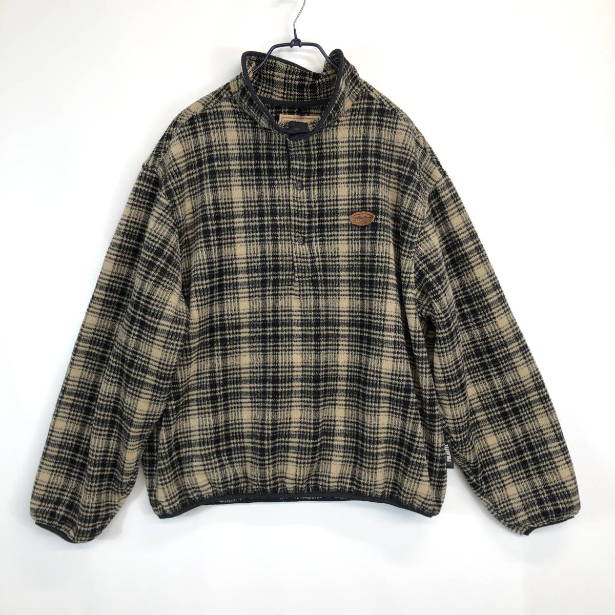 90s USA製 ウールリッチ Woolrich ハーフボタン フリースプルオーバー Lサイズ ポーラテック