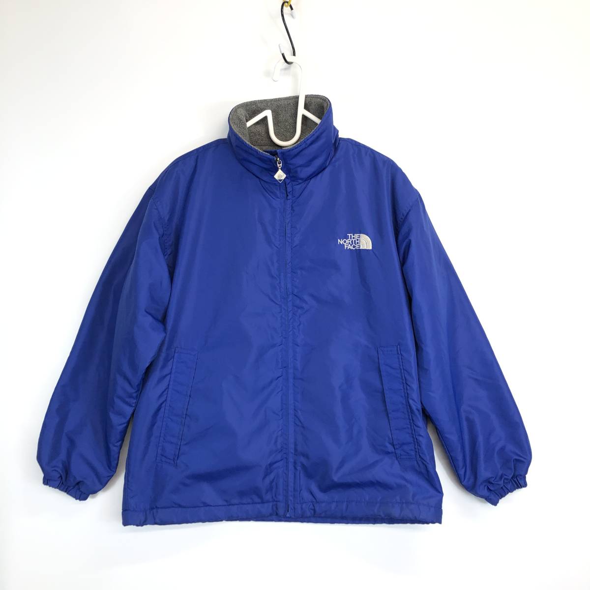 00s The North Face ノースフェイス ROCK SOLID ナイロンシェルジャケット XSサイズ ブルー 裏フリース ポーラテック RP-2001 