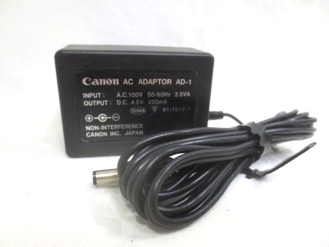 ■Canon キャノン ACアダプター AD-1 電源コード◆DC4.5V 200mA 日本製_画像1