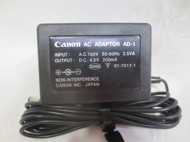 ■Canon キャノン ACアダプター AD-1 電源コード◆DC4.5V 200mA 日本製_画像2