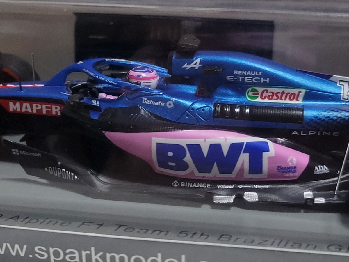 新品 1/43 スパーク SPARK BWT Alpine A522 No.14 Alpine F1 Team 5th Brazilian GP 2022 Fernando Alonso　アルピーヌ　アロンソ　F1_画像4